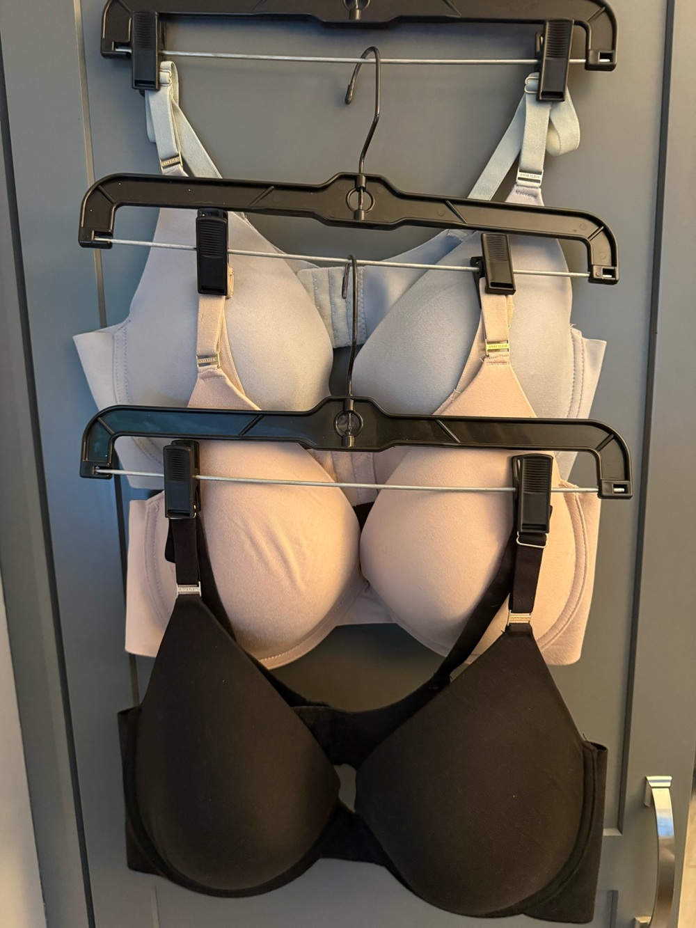 Anne Klein Three-Pack Smooth T-Shirt Bras in Black, Tan, Light Gray